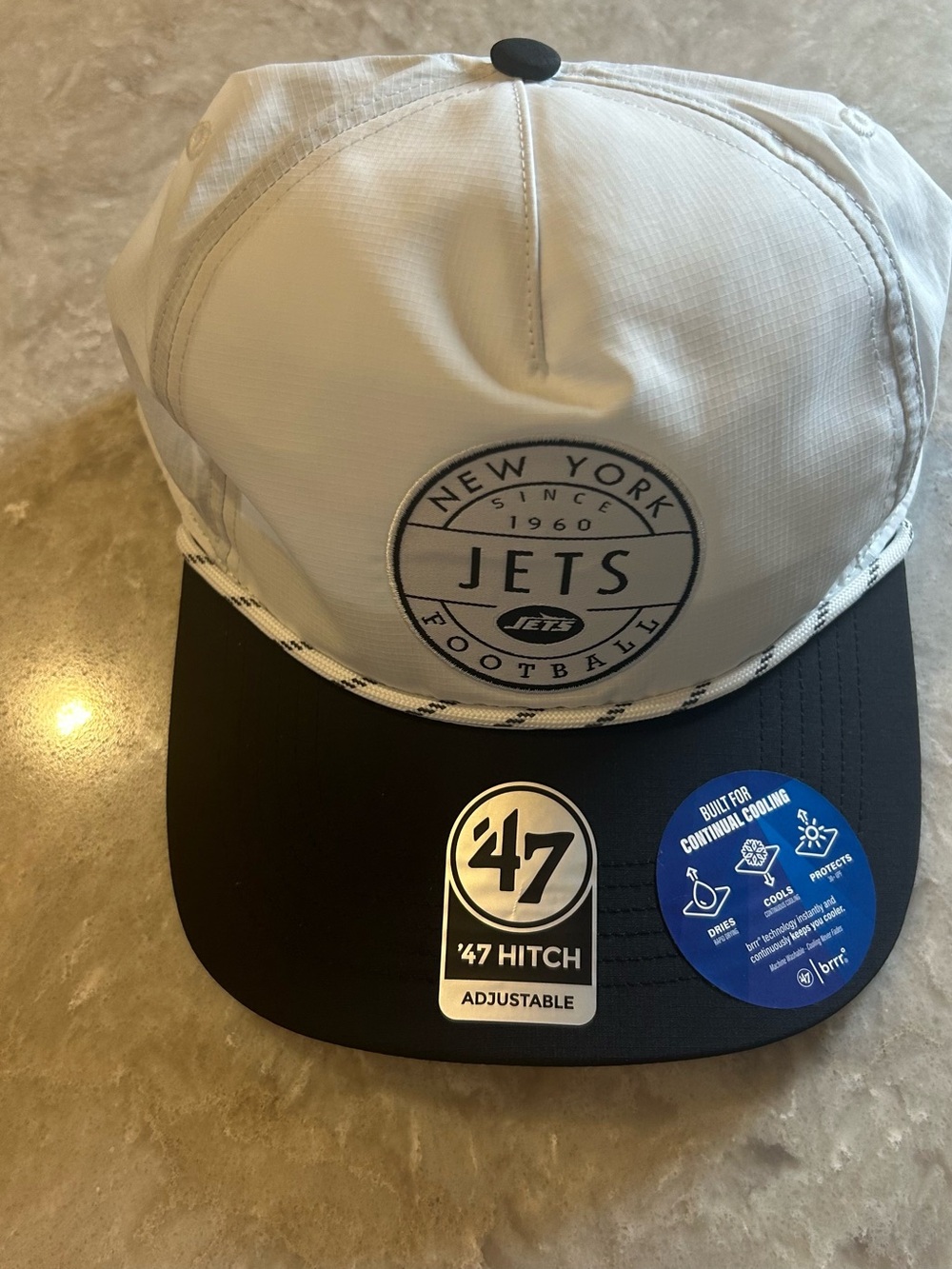 47 New York Jets White & Black '47 Hitch Adjustable Hat